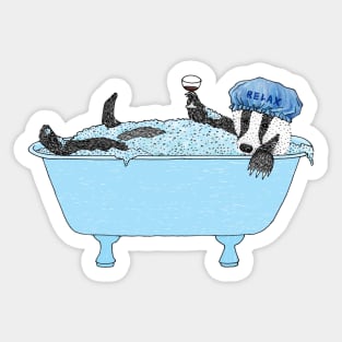 Bathing Badger Sticker